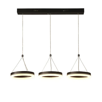 DecorBites™ LED Pendant Lights: Modern Black & White Acrylic Fixture with Remote Control