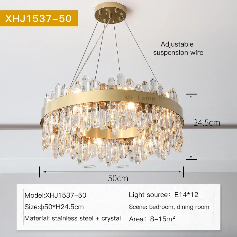 DecorBites™ Crystal Chandelier: Post-Modern High-End Luxury for Living Room, Bedroom, and Restaurant