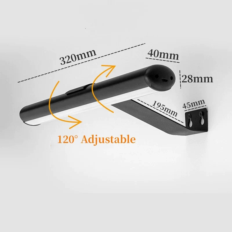 DecorBites™ LED Bathroom Wall Light Gold Dimmable Sconce USB Rechargeable Fixture