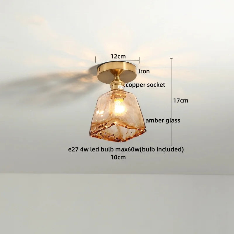 Green Glass Ceiling Lamp