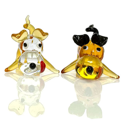 DecorBites™ Figura de cachorro de cristal de dibujos animados para decoración de mesa - El regalo de Navidad favorito de las niñas