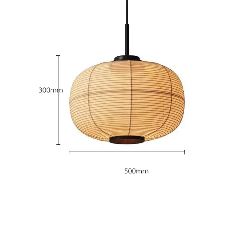 DecorBites™ Japanese Wabi Sabi Fabric Pendant Light: Traditional and Creative Lighting for Dining Room