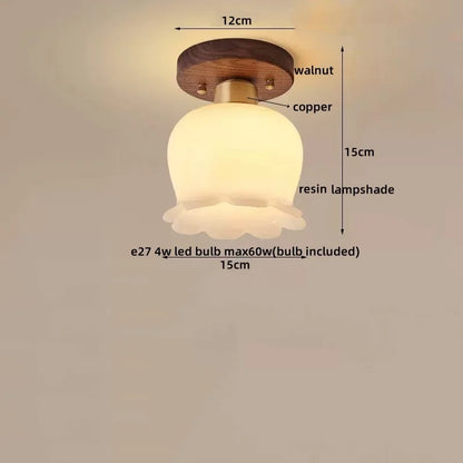 DecorBites™ LED Wood Canopy Ceiling Lamp Modern Living Room Light Fixtures
