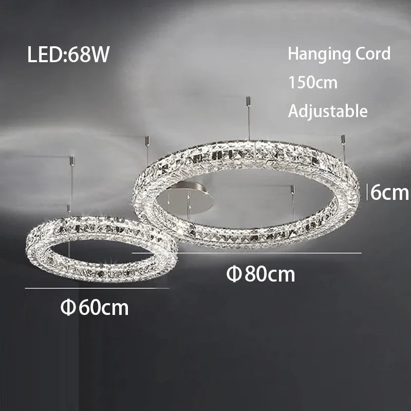 Lámpara de araña LED de cristal DecorBites™ - Iluminación moderna y lujosa para la sala de estar