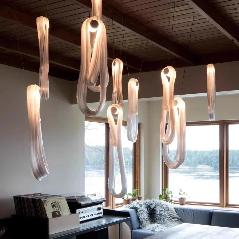DecorBites™ Elegant LED Glass Chandelier for Luxury Home Decor