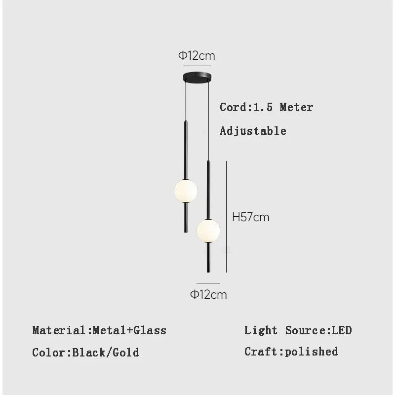 DecorBites™ Gold Pendant Light, Modern 1-Light Ceiling Fixture for Bedroom and Living Room