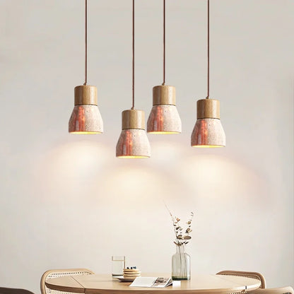 DecorBites™ LED Hanging Lamps Yellow Travertine Pendant Lighting for Bedroom Living Dining Room