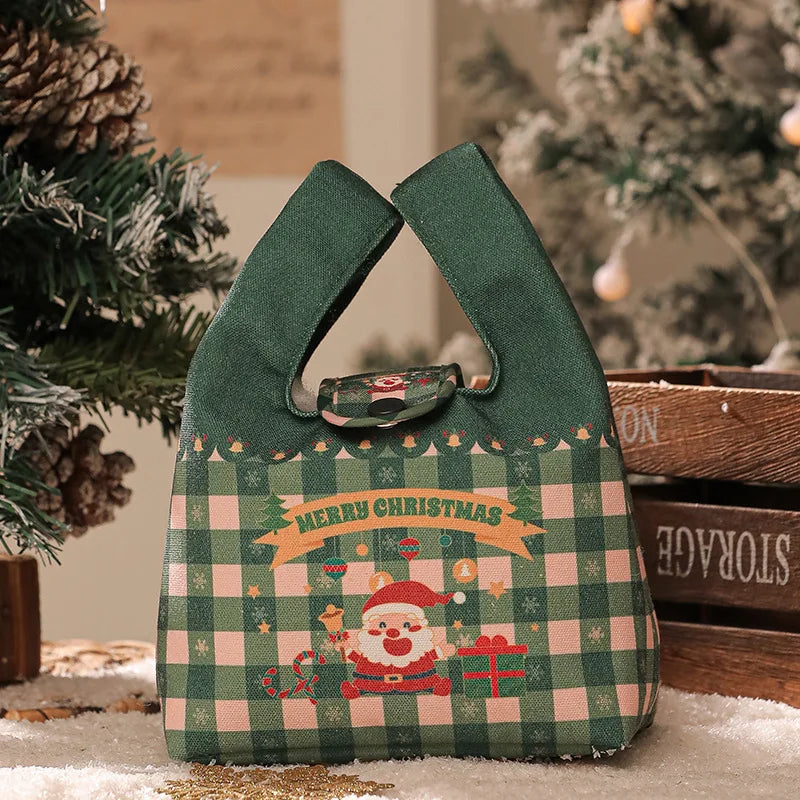DecorBites™ Christmas Apple Handheld Sail Bag Short Plush Gift Bag for Friends and Colleagues