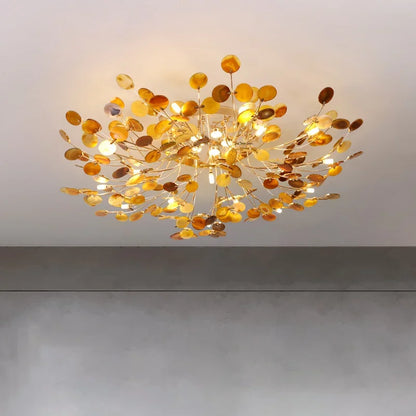 DecorBites™ Leaf Agate Ceiling Lamp: Modern Nordic Jade Design for Living Room, Restaurant, Bedroom