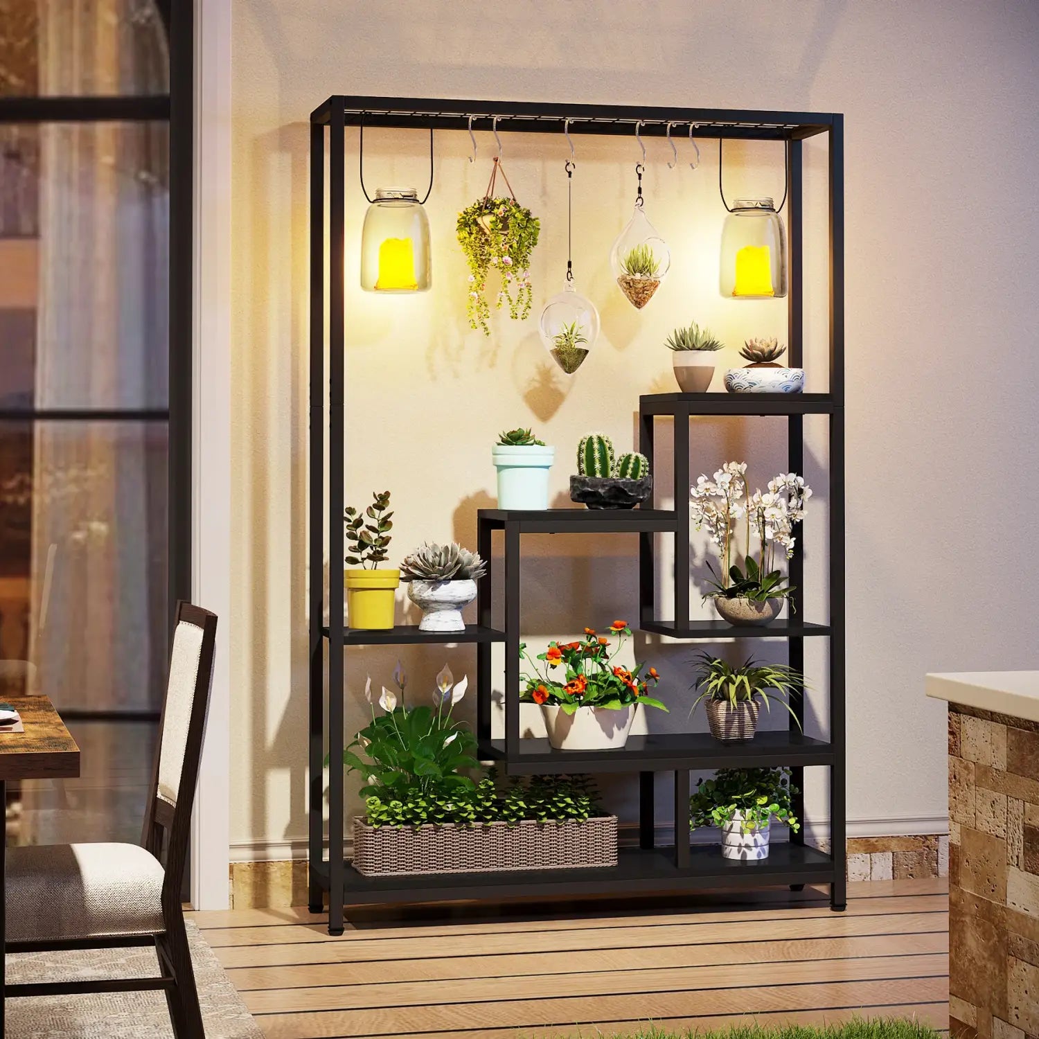 DecorBites™ Modern 5-Tier Tall Metal Plant Stand