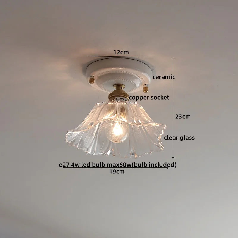 Glass Copper Ceiling Light