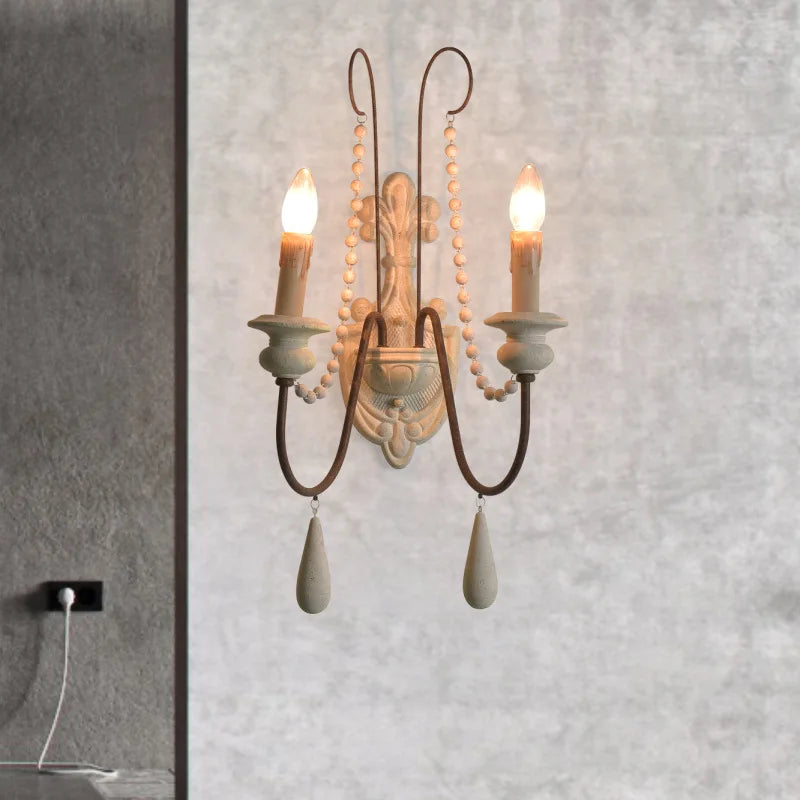 DecorBites™ مصباح حائط ريفي فرنسي لغرفة المعيشة وغرفة النوم بتصميم كلاسيكي