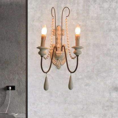 DecorBites™ مصباح حائط ريفي فرنسي لغرفة المعيشة وغرفة النوم بتصميم كلاسيكي