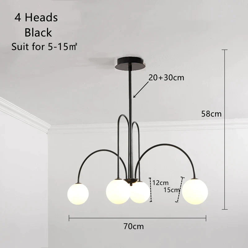 DecorBites™ LED Glass Ball Ceiling Chandelier for Home Decor Lighting