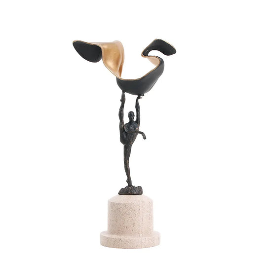 DecorBites™ Gymnast Metal Handicraft Figure Home Decor Figurine Table Sculpture Accessory