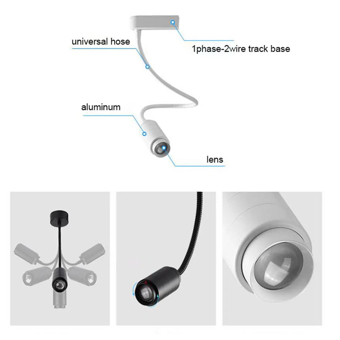 إضاءة مسار LED قابلة للتعديل من DecorBites™ للمنازل والمتاجر والمحلات التجارية ومراكز التسوق