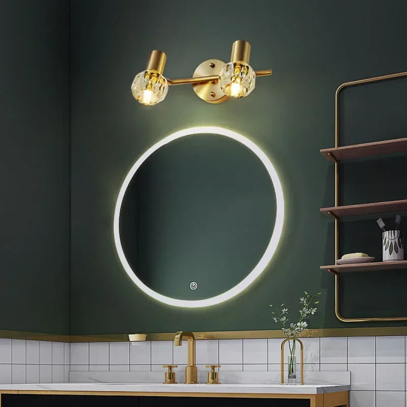 DecorBites™ Crystal Gold Wall Lamp: Luxury Modern Led Indoor Lighting for Living Room, Bedroom, Study.