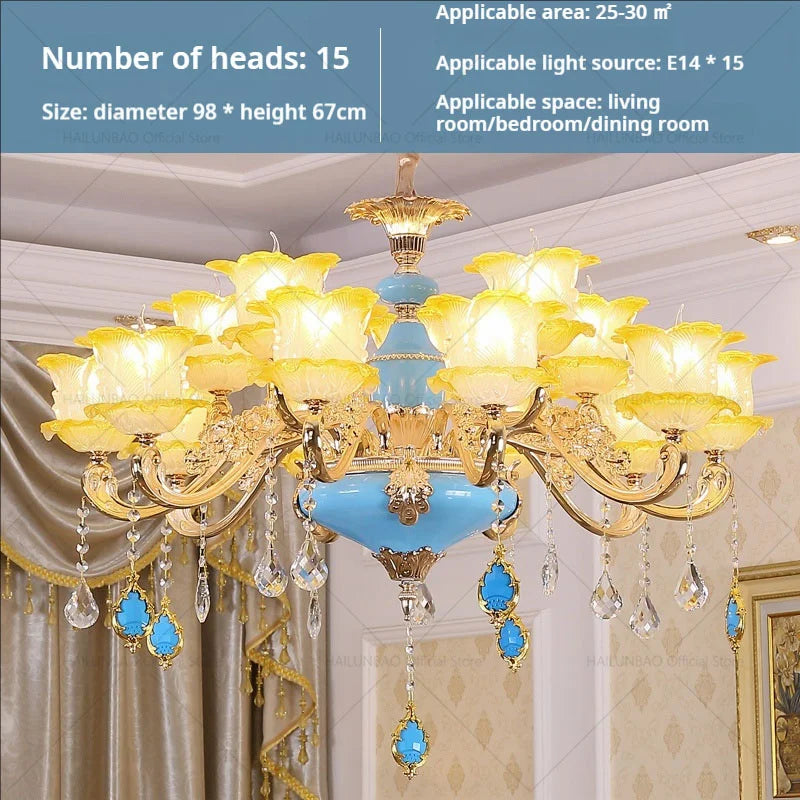 DecorBites™ Elegant Crystal Chandelier Living Room Bedroom Lighting