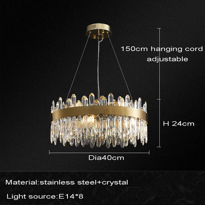DecorBites™ Crystal Chandelier LED Dining Room Light Gold Lustres
