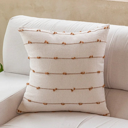 طقم غطاء وسادة من قماش الجاكار المخطط من ديكوربايتس™: أزرق، أصفر، رمادي، وردي، بيج، أسود