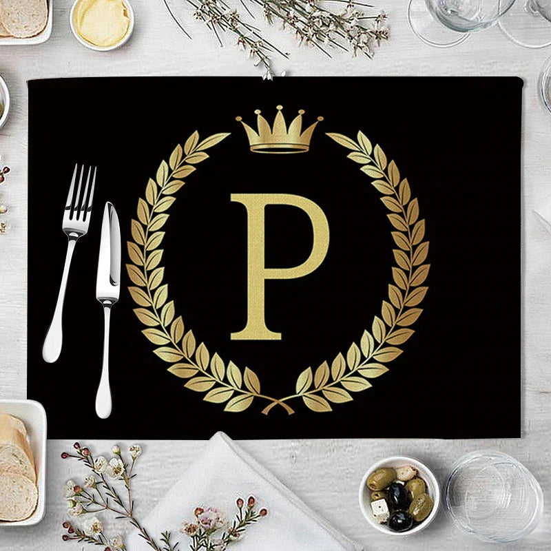 DecorBites™ Kitchen Table Mats Set of 4, 42*32cm, Cotton Linen Coasters for Dining Home Decor