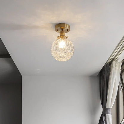 DecorBites™ Glass LED Ceiling Light for Living Room, Modern Copper Canopy, Nordic Style Fixtures