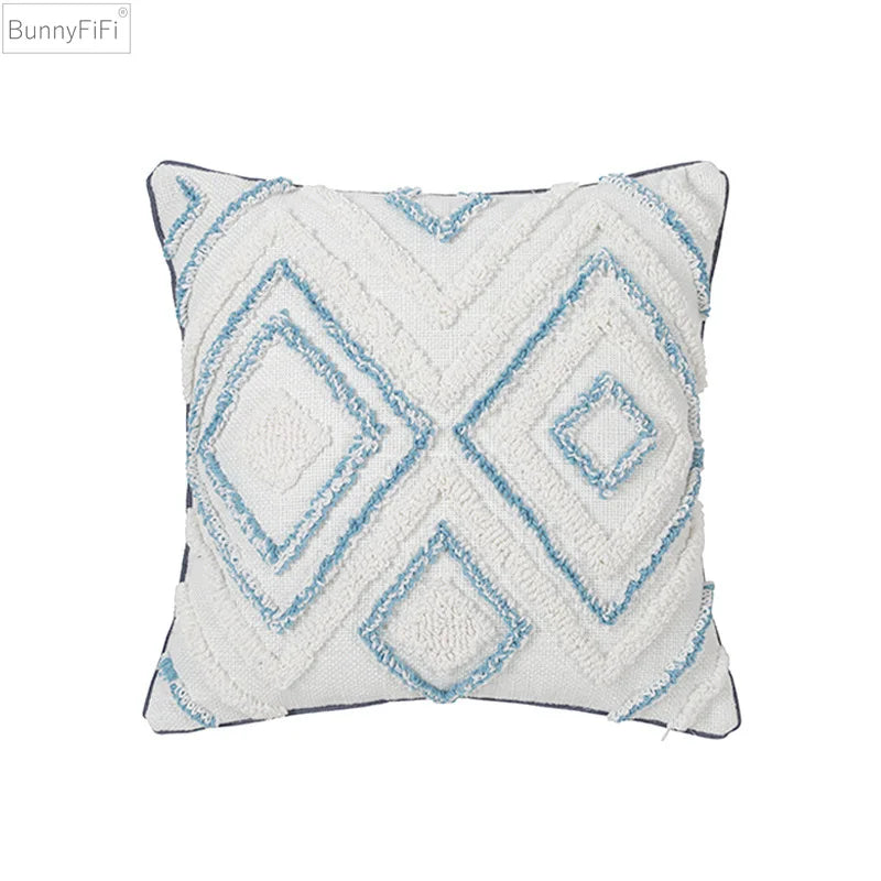 DecorBites™ Diamond Tufted Blue Cushion Cover for Sofa Bed 45x45cm/30x50cm