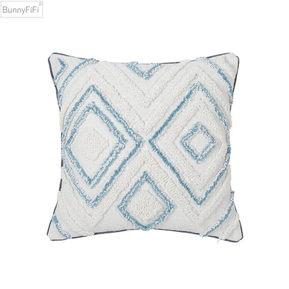 DecorBites™ Diamond Tufted Blue Cushion Cover for Sofa Bed 45x45cm/30x50cm