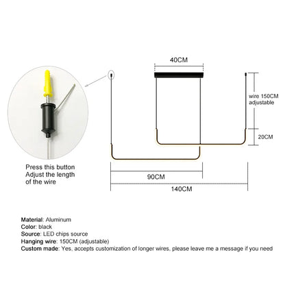 Lámpara colgante LED negra DecorBites™ para comedor, cocina o bar