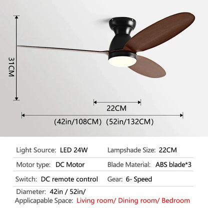 DecorBites™ LED Ceiling Fan with Remote Control - American Modern Design - Ceiling Light Fan