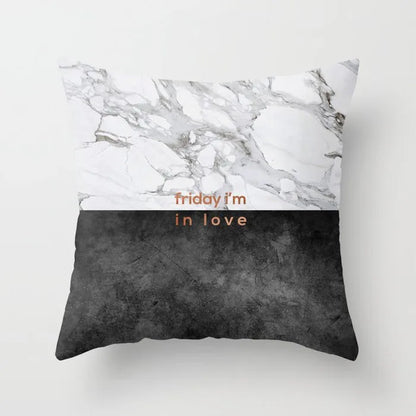 DecorBites™ Gray Marble Black Agate Pillow Case for Home Sofa Chair Decor