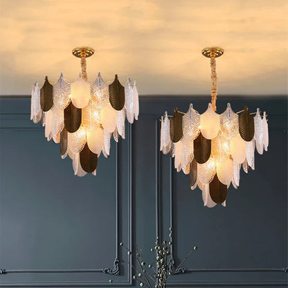 DecorBites™ Elegant Glass Ceiling Chandelier: Bedroom Living Room Lighting Pendant Lamp