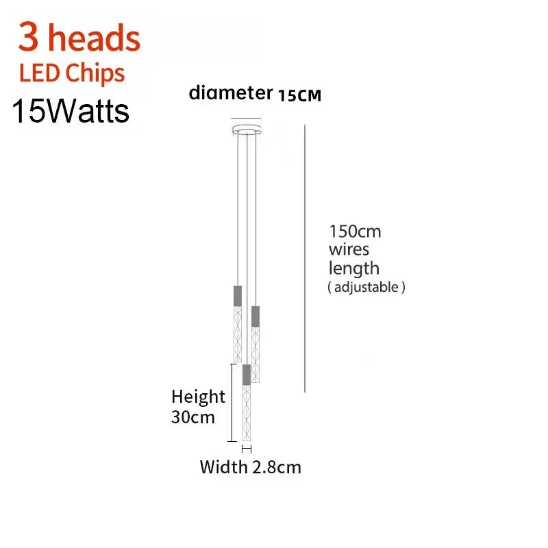 Lámpara colgante LED de cristal DecorBites™: Luminaria de lujo para sala de estar, dormitorio, hotel y tienda.