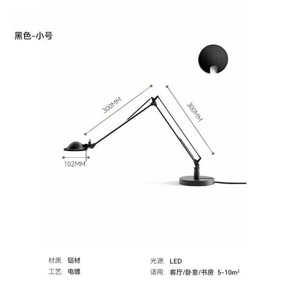 DecorBites™ Industrial Black/Chrome LED Rocker Arm Desk Light with Adjustable Arm