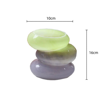 Decorbites™ Geometrische Glasvase mit Farbverlauf Blumenarrangement Wohnaccessoire