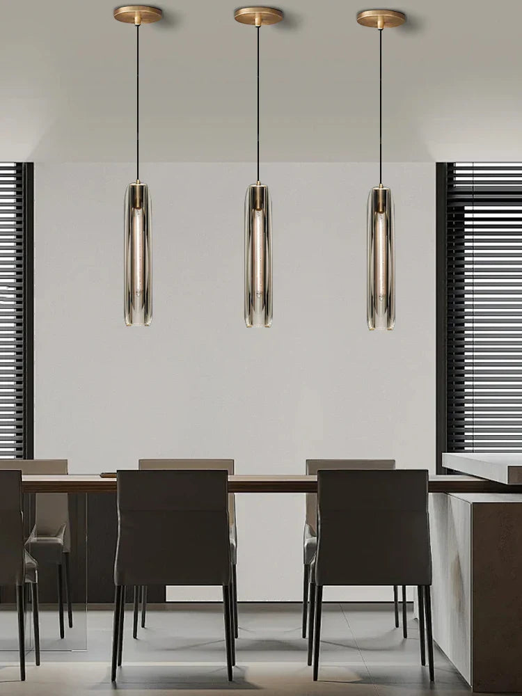 Lámpara colgante de cristal DecorBites™ Crystal Copper, decoración dorada para el hogar.