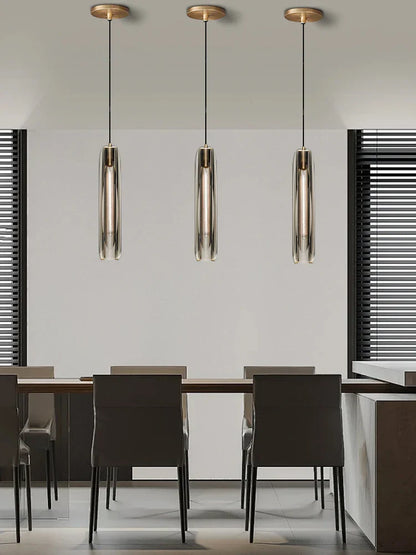 Lámpara colgante de cristal DecorBites™ Crystal Copper, decoración dorada para el hogar.