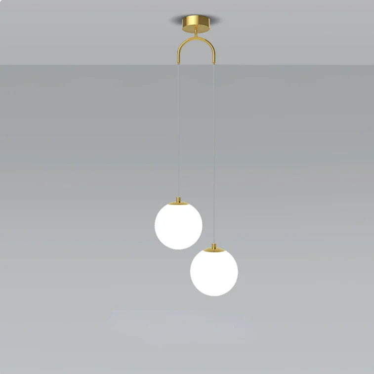 ديكوربايتس™ مصباح معلق مزدوج الرأس من الزجاج لغرفة النوم، ثريات LED حديثة