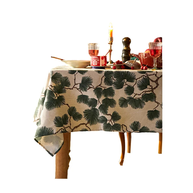 Cotton Linen Pine Tablecloth