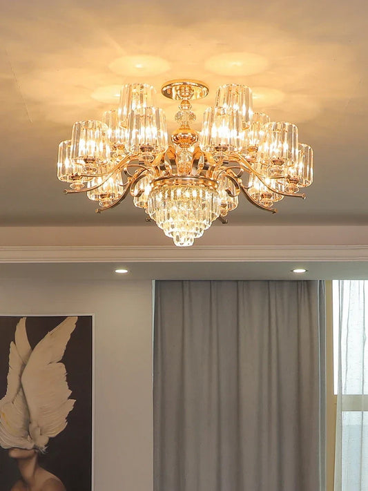 DecorBites™ Elegant Crystal Chandelier for Living and Dining Room Lighting