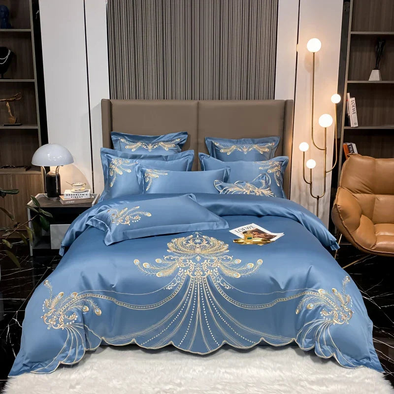 Gold Feather Cotton Bedding
