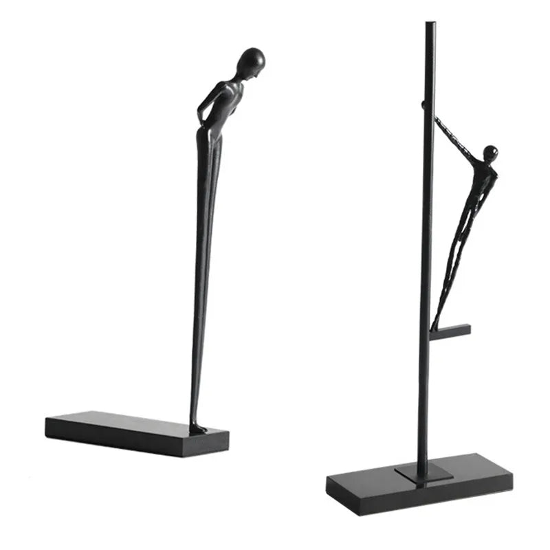 ديكوربايتس™ منحوتة رياضية معدنية سوداء لديكور منزلي أنيق