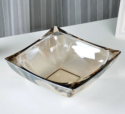 DecorBites™ Large Crystal Glass Fruit Plate | Elegant Home Luxury Decor Ornaments