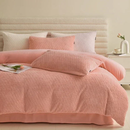 DecorBites™ 2024 Winter Fleece Bedding Set King Queen Twin Double Duvet Cover Kit