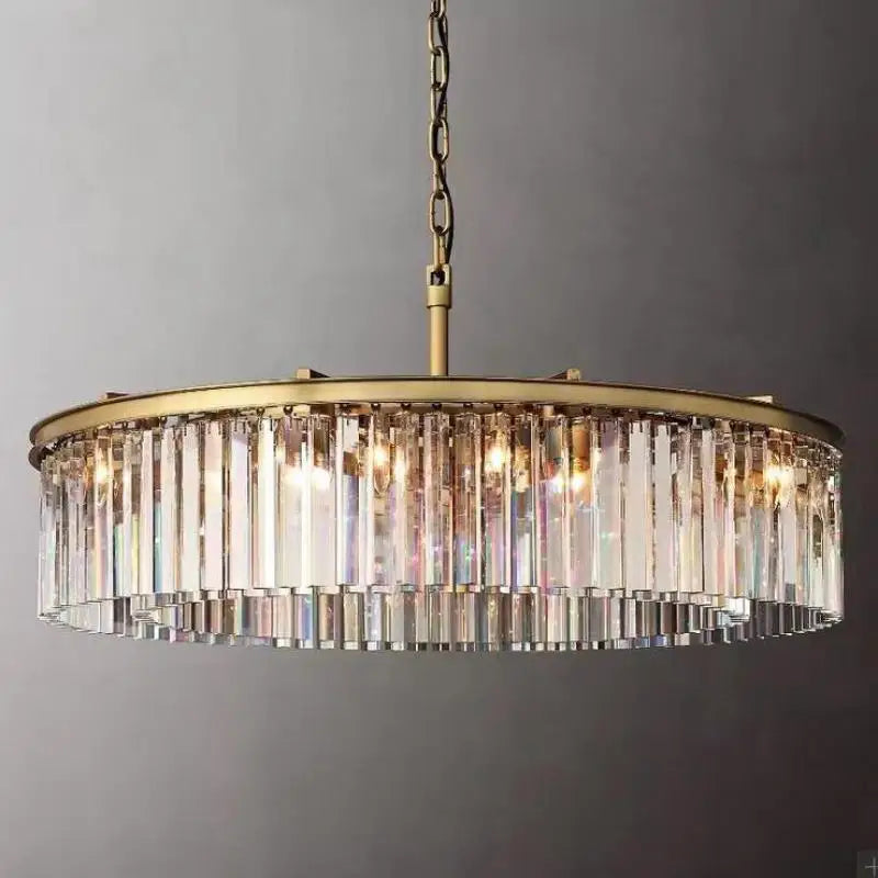 DecorBites™ Gold Black Metal LED Pendant Lights with Crystal Suspension and Chain Hangings