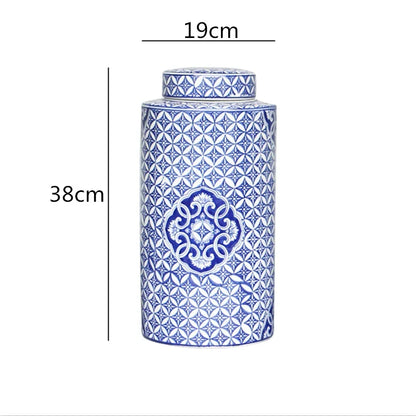 DecorBites™ Chinese Retro Ceramics Golden Vase with Cover for Home Décor and Organization