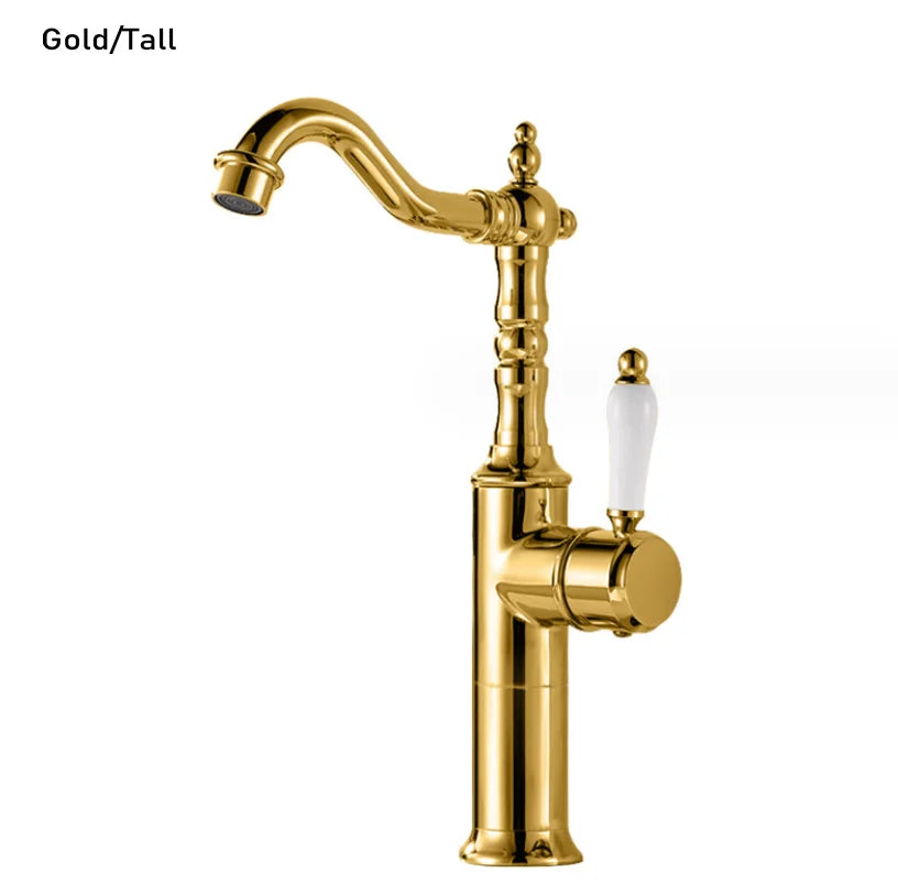 Grifo de cocina de lujo DecorBites™ Gold para fregadero doméstico, mezclador de agua fría y caliente