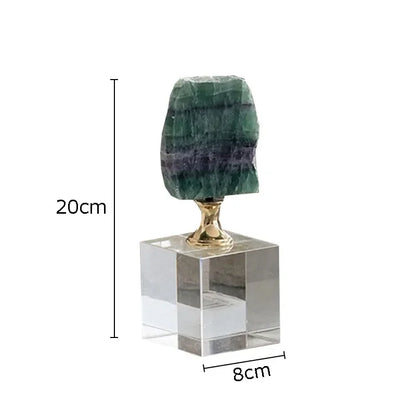 Adornos DecorBites™ con base de cristal: Obras de arte en ágata y fluorita, decoración moderna para el hogar.