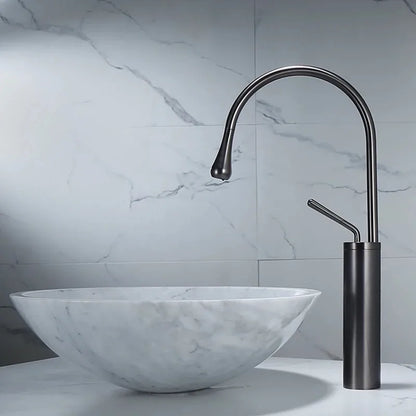 DecorBites™ Gun Grey Brass Basin Faucet Hot Cold Kitchen Sink Water Crane Swivel