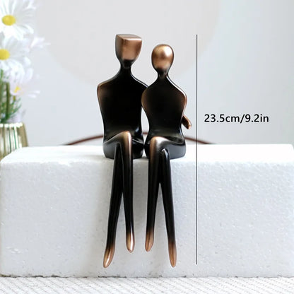 DecorBites™ Elegant Resin Couple Sculptures: Modern Art Statues for Desk Decor & Anniversary Gift